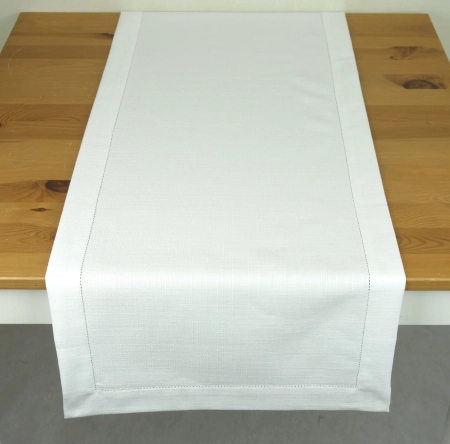 Bieżnik z mereżką Gabriela 40x140 - biały