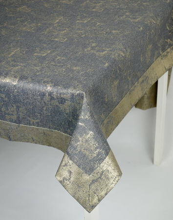 Obrus gładki "Marmurek" grafitowo-złoty - mankiet