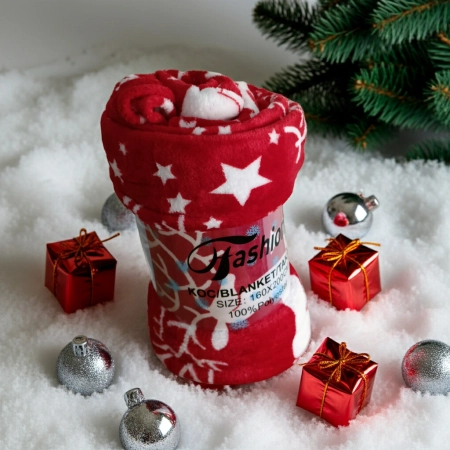 Koc świąteczny z mikrofibry - 160x200 cm