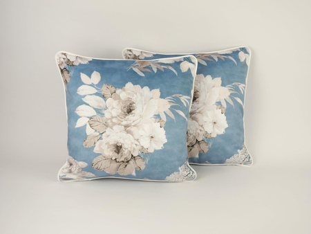 Poszewka welwetowa - Ginebra - niebieska