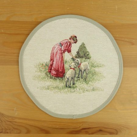 Serwetka gobelinowa średnica 23 cm - Baranki