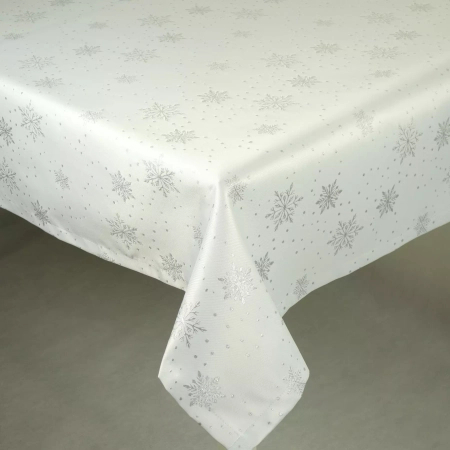 Obrus świąteczny Srebrny płatek śniegu - podszyty