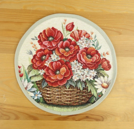 Serwetka gobelinowa średnica 23 cm - Bukiet w koszyku 016