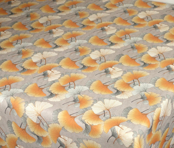 Tkanina obrusowa  z bawełną "Loneta ginkgo" - szerokość 280 cm