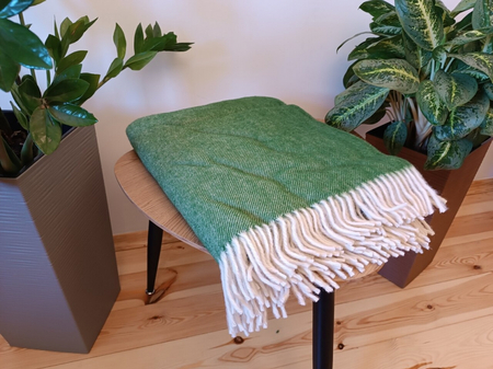 Koc z wełny nowozelandzkiej 150x200 Zielony