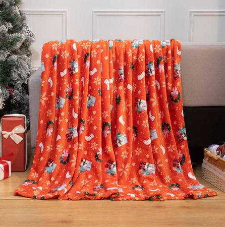 Koc świąteczny z mikrofibry  - 160x200 cm