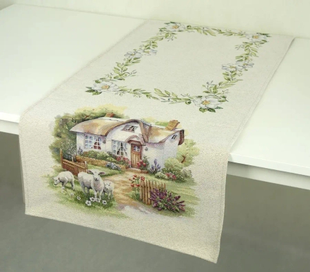 Bieżnik gobelinowy 45x140 - Domek na wsi