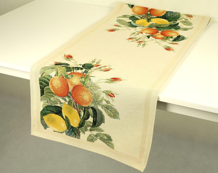 Bieżnik gobelinowy świąteczny 45x180 - cytryny 4