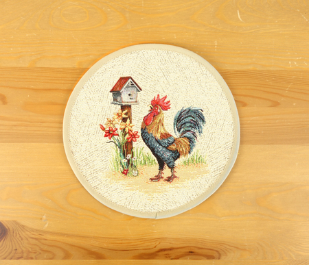Serwetka gobelinowa średnica 23 cm - Kurnik