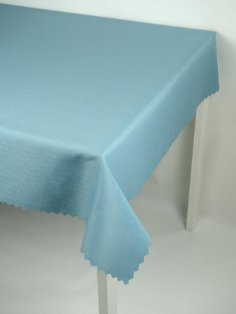 Obrus gładki "Len" turkusowy - ząbek