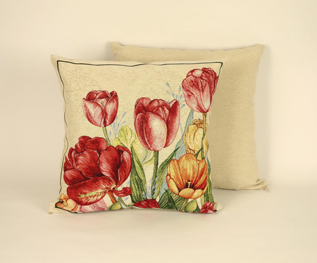 Poszewka gobelinowa wiosenna -  tulipany