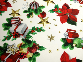 Tkanina obrusowa świąteczna na Boże Narodzenie Prezenty  SW16