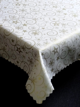 Obrus świąteczny "Złote powoje" - ząbek