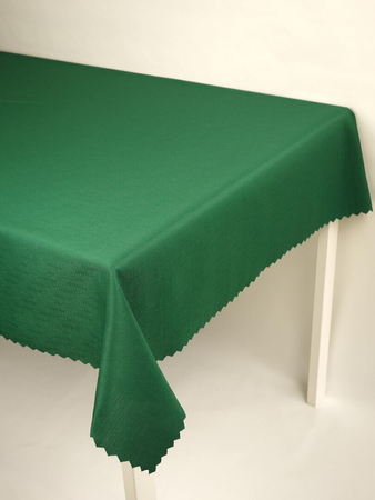 Obrus gładki "Len" ciemnozielony - ząbek