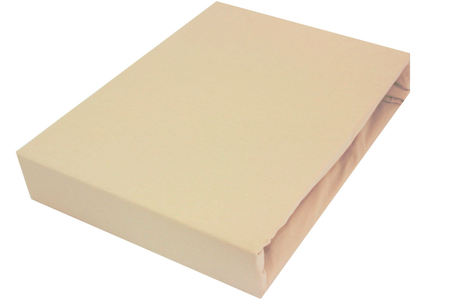 Prześcieradło jersey z gumką - beżowe 160 x 200 cm