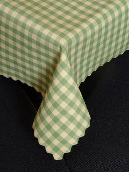 Obrus "Kratka" żółto-zielony - ząbek