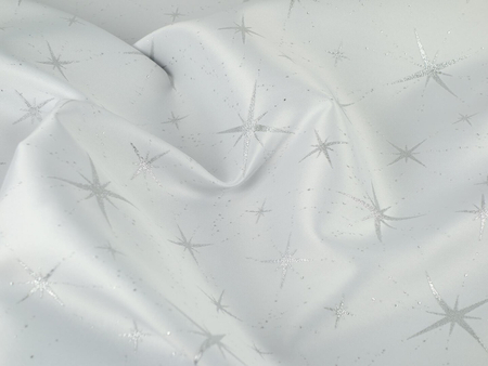 Tkanina obrusowa świąteczna "Christmas star"- srebrna