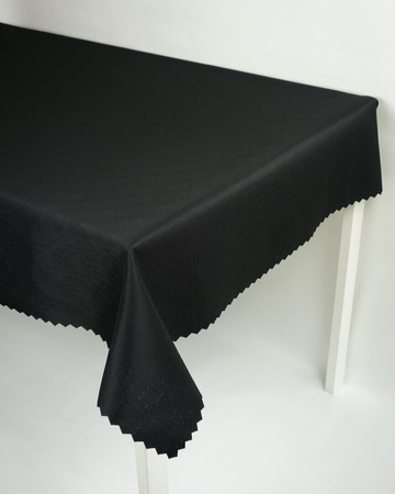 Obrus gładki "Len" czarny - ząbek