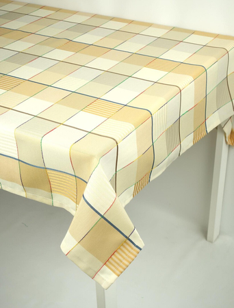 Obrus w kratę 7x7 cm Cappuccino - podszyty