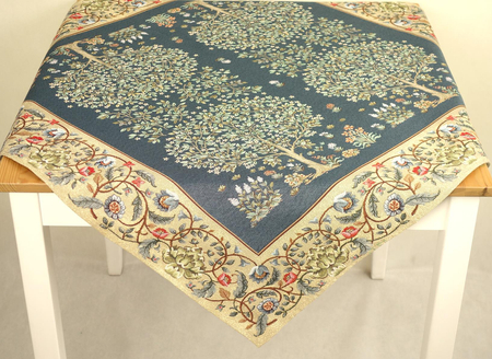 Obrus gobelinowy 100x100 - Drzewko szczęścia granatowe