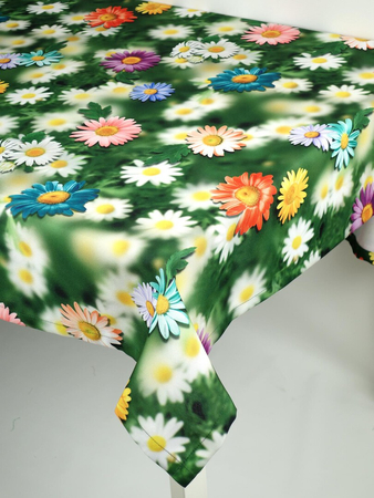 Obrus "Margaretka kolorowa 19" - podszyty, prostokąt 90x155 cm
