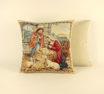 Poszewka gobelinowa świąteczna - szopka bożonarodzeniowa