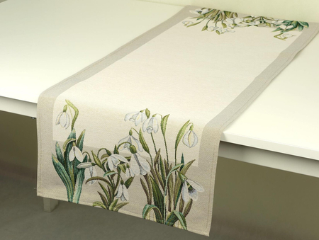 Bieżnik gobelinowy 40x100 - "Przebiśniegi"