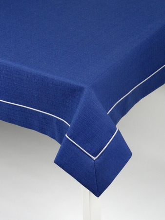 Obrus gładki "Alex" granatowy - mankiet z wypustką , Kwadrat 110 x 110 cm