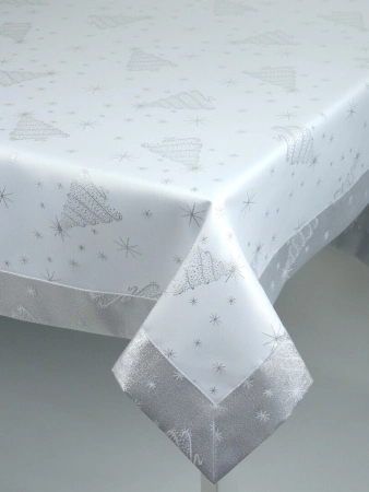 Obrus świąteczny "Choinka 2174 srebrny" - mankiet