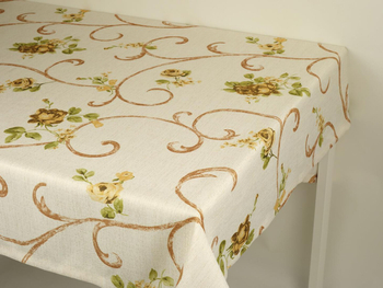 Obrus natura "Róża brązowa" - podszyty    , Kwadrat 110 x 110 cm