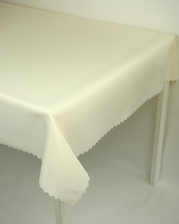 Obrus gładki "Len" ekri - ząbek