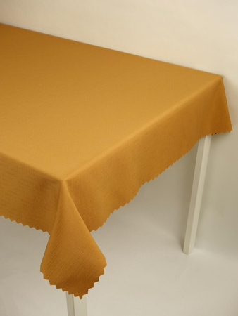 Obrus gładki "Len" stare złoto - ząbek