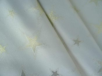 Świąteczna tkanina obrusowa "Gwiazdka klasyczna" - złota