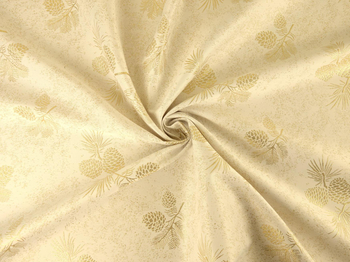 Tkanina obrusowa zimowa "Szyszki"- złota