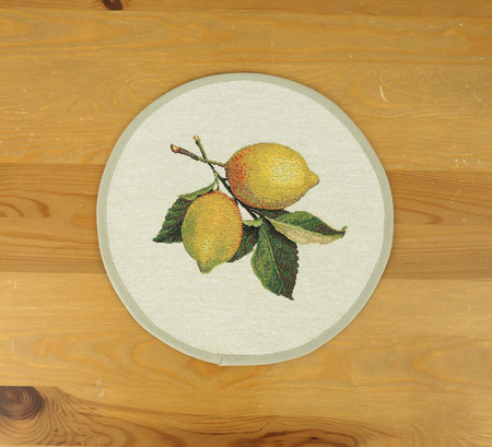 Serwetka gobelinowa średnica 27 cm - cytryny