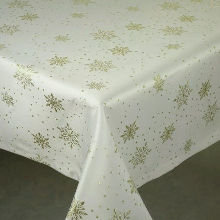 Obrus świąteczny "Złoty płatek śniegu" - podszyty