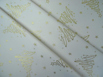 Świąteczna tkanina obrusowa "Choinka 2176" - złota