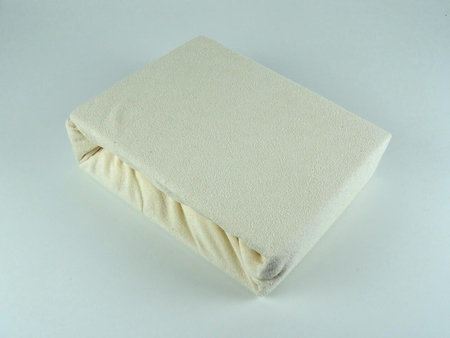 Prześcieradło frotte z gumką - ekri, Prostokąt 200 x 220 cm