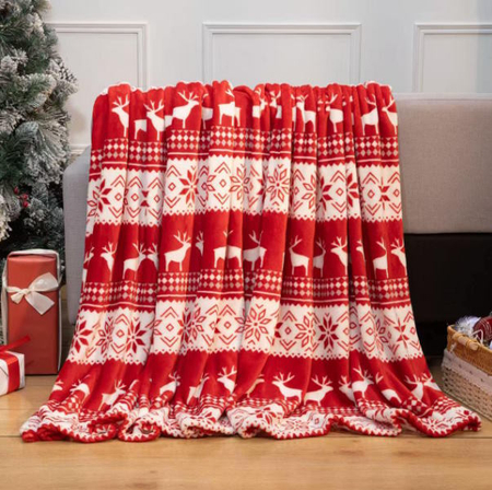Koc świąteczny z mikrofibry  - 160x200 cm
