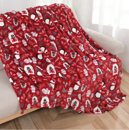 Koc świąteczny z mikrofibry  - 200x220 cm