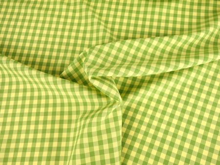 Tkanina obrusowa w kratkę 1x1 cm - zielono-żółta