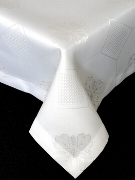 Obrus "Plaster miodu" biały - podszyty