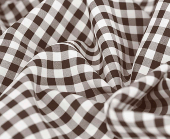 Tkanina obrusowa  w kratkę 1x1 cm - brązowa
