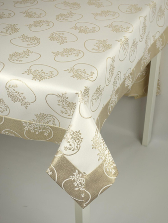 Wielkanocny obrus pisanka W02 złota - mankiet, Kwadrat 110 x 110 cm