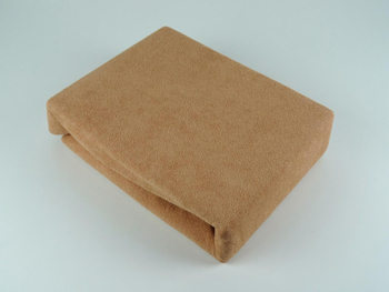 Prześcieradło frotte z gumką - beżowe 100 x 200 cm