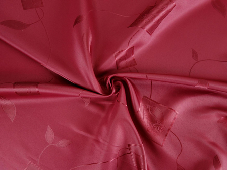 Tkanina obrusowa plamoodporna "Róża w kwadracie" - bordowa