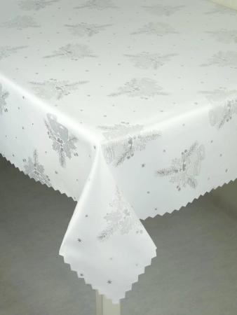 Obrus świąteczny "Srebrny dzwonek" - ząbek