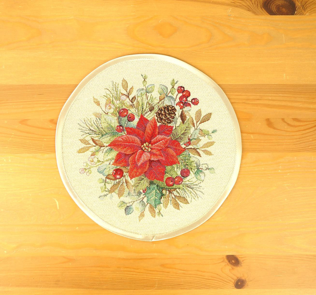 Serwetka gobelinowa średnica 27 cm - Gwiazda betlejemska