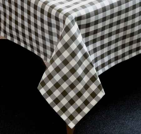 Obrus "Kratka" 1x1 cm brązowy - podszyty