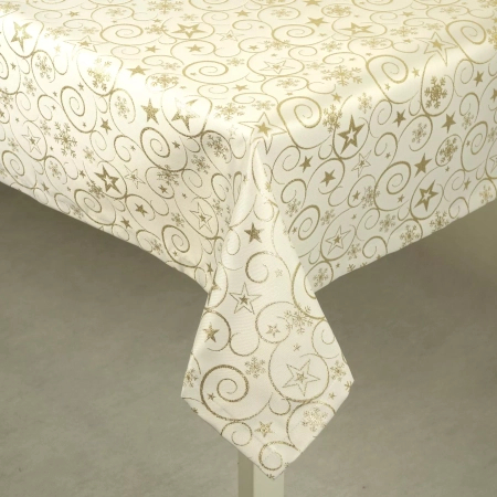 Obrus świąteczny Złote powoje - podszyty